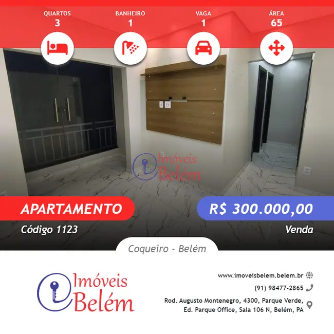 Foto 1 de Apartamento com 3 quartos à venda, 65m2 em Coqueiro, Ananindeua - PA