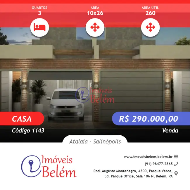 Casa com 3 quartos à venda, 260m2 em Salinopolis - PA - imagem 1 Foto 1 de Casa com 3 quartos à venda, 260m2 em Salinopolis - PA