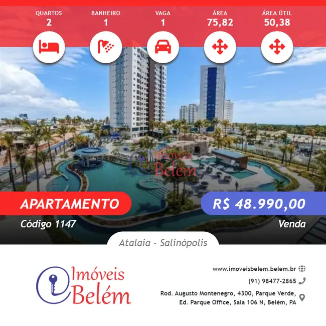 Apartamento com 2 quartos à venda, 50m2 em Salinopolis - PA - imagem 1 Foto 1 de Apartamento com 2 quartos à venda, 50m2 em Salinopolis - PA
