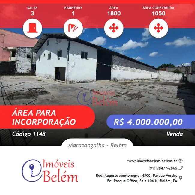 Foto 1 de Armazém / Galpão à venda, 1800m2 em Maracangalha, Belem - PA