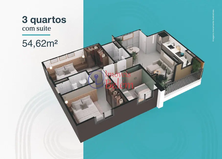Apartamento com 3 quartos à venda, 55m2 em Parque Verde, Belem - PA - imagem 3 Foto 3 de Apartamento com 3 quartos à venda, 55m2 em Parque Verde, Belem - PA