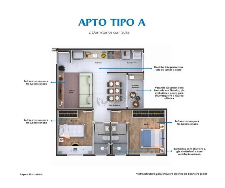 Apartamento com 2 quartos à venda, 57m2 em Itupeva - SP - imagem 7 Foto 7 de Apartamento com 2 quartos à venda, 57m2 em Itupeva - SP