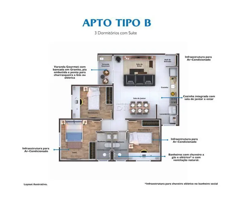 Apartamento com 2 quartos à venda, 57m2 em Itupeva - SP - imagem 6 Foto 6 de Apartamento com 2 quartos à venda, 57m2 em Itupeva - SP