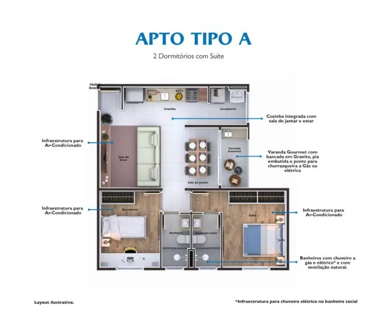Apartamento com 2 quartos à venda, 57m2 em Itupeva - SP - imagem 7 Foto 7 de Apartamento com 2 quartos à venda, 57m2 em Itupeva - SP