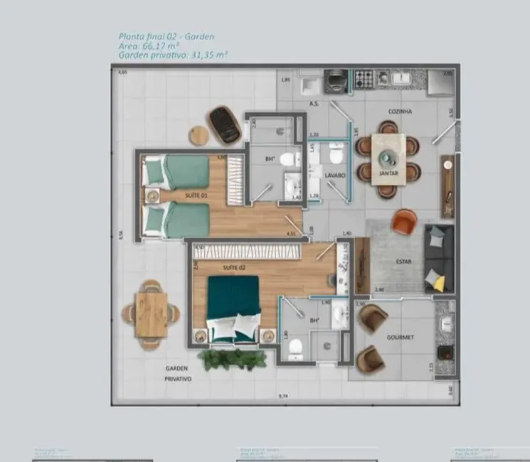 Foto 3 de Apartamento com 2 quartos à venda, 66m2 em Itupeva - SP