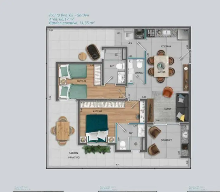 Foto 3 de Apartamento com 2 quartos à venda, 66m2 em Itupeva - SP