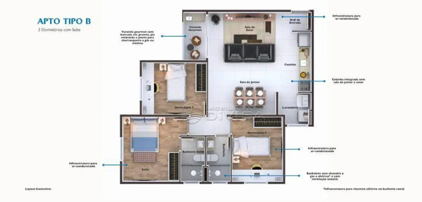Foto 2 de Apartamento com 2 quartos à venda, 57m2 em Itupeva - SP