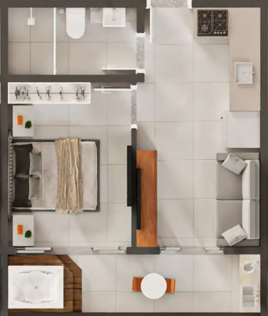 Kitnet à venda, 35m2 em Centro, Pocos De Caldas - MG - imagem 8 Foto 8 de Kitnet à venda, 35m2 em Centro, Pocos De Caldas - MG