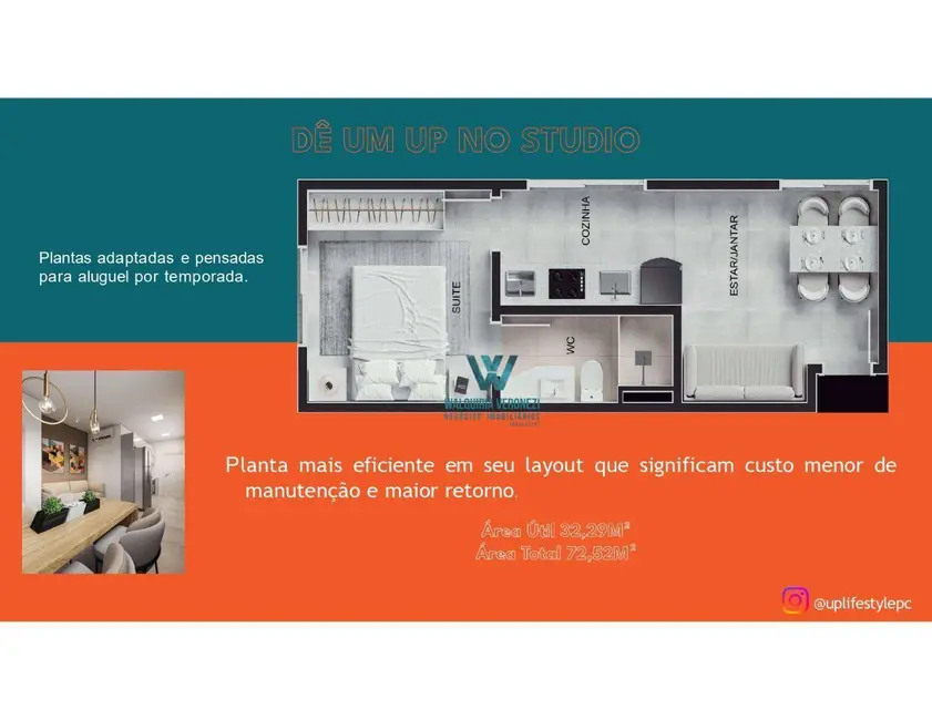 Foto 6 de Apartamento com 1 quarto à venda, 32m2 em Centro, Pocos De Caldas - MG