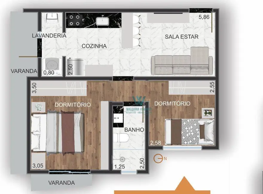 Foto 7 de Apartamento com 2 quartos à venda, 43m2 em Jardim Quisisana, Pocos De Caldas - MG