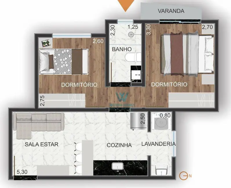 Foto 6 de Apartamento com 2 quartos à venda, 43m2 em Jardim Quisisana, Pocos De Caldas - MG