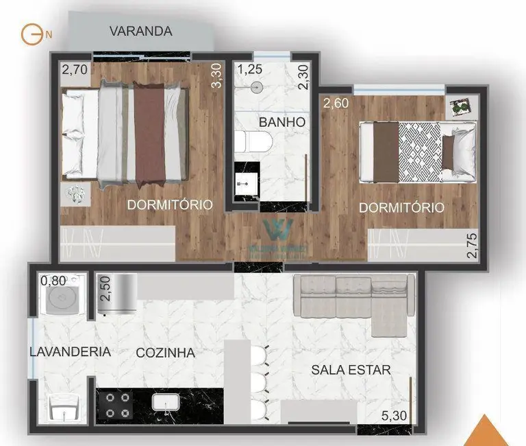 Foto 9 de Apartamento com 2 quartos à venda, 43m2 em Jardim Quisisana, Pocos De Caldas - MG