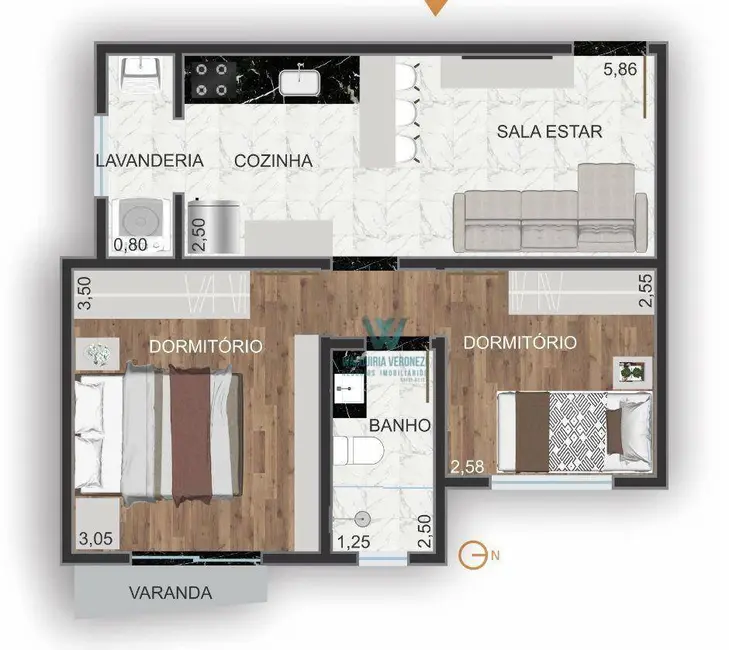 Foto 8 de Apartamento com 2 quartos à venda, 43m2 em Jardim Quisisana, Pocos De Caldas - MG