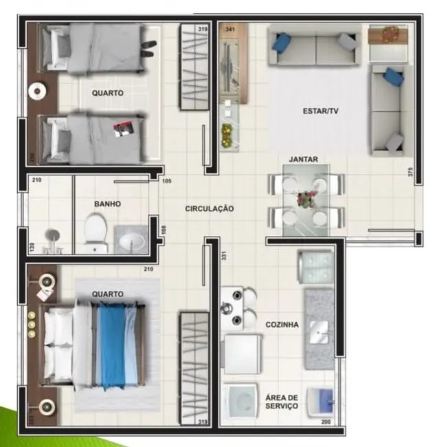 Apartamento com 2 quartos à venda, 45m2 em Morada do Sol, Montes Claros - MG - imagem 4 Foto 4 de Apartamento com 2 quartos à venda, 45m2 em Morada do Sol, Montes Claros - MG