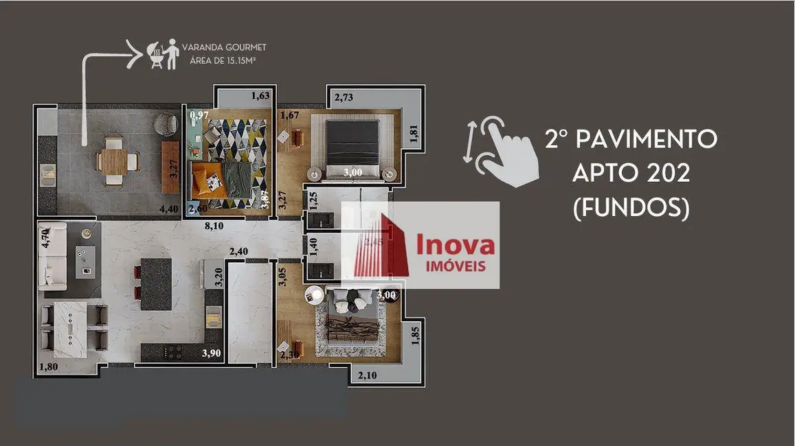 Apartamento com 3 quartos à venda, 124m2 em Aeroporto, Juiz De Fora - MG - imagem 6 Foto 6 de Apartamento com 3 quartos à venda, 124m2 em Aeroporto, Juiz De Fora - MG