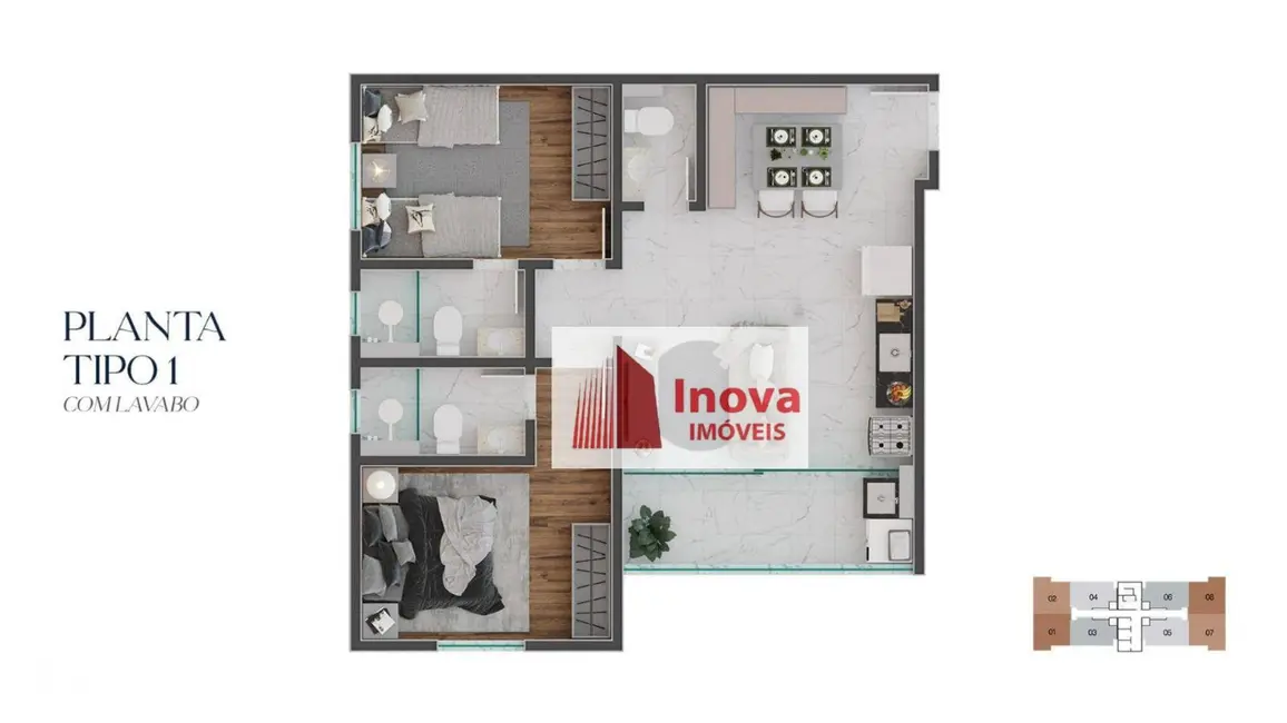 Apartamento com 2 quartos à venda, 55m2 em Cidade Jardim, Juiz De Fora - MG - imagem 9 Foto 9 de Apartamento com 2 quartos à venda, 55m2 em Cidade Jardim, Juiz De Fora - MG