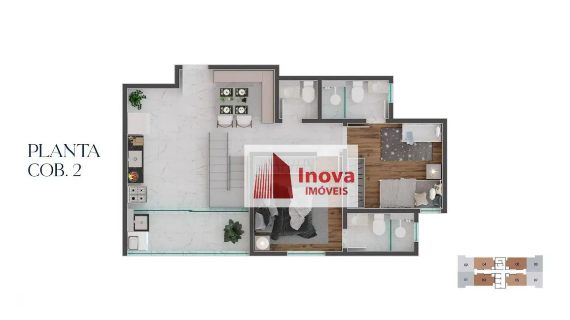 Cobertura com 3 quartos à venda, 125m2 em Cidade Jardim, Juiz De Fora - MG - imagem 9 Foto 9 de Cobertura com 3 quartos à venda, 125m2 em Cidade Jardim, Juiz De Fora - MG