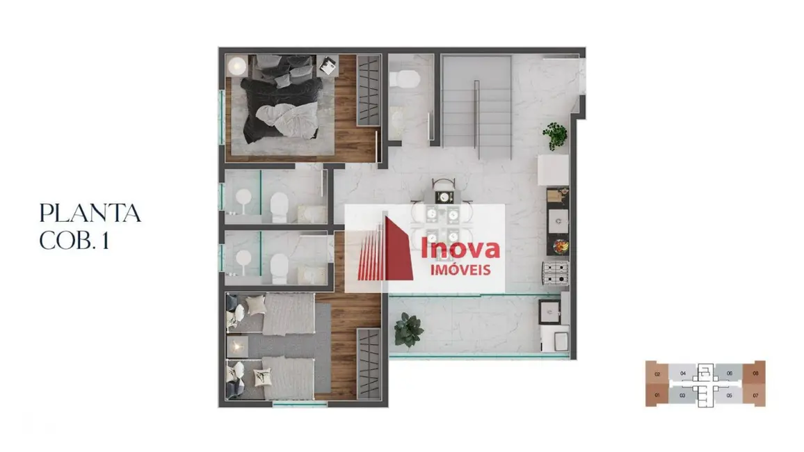 Cobertura com 3 quartos à venda, 125m2 em Cidade Jardim, Juiz De Fora - MG - imagem 7 Foto 7 de Cobertura com 3 quartos à venda, 125m2 em Cidade Jardim, Juiz De Fora - MG