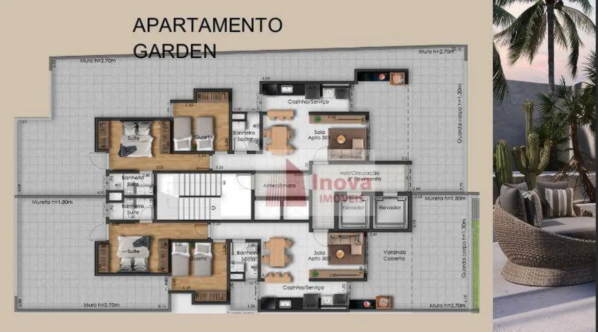 Foto 4 de Apartamento com 2 quartos à venda, 135m2 em Juiz De Fora - MG