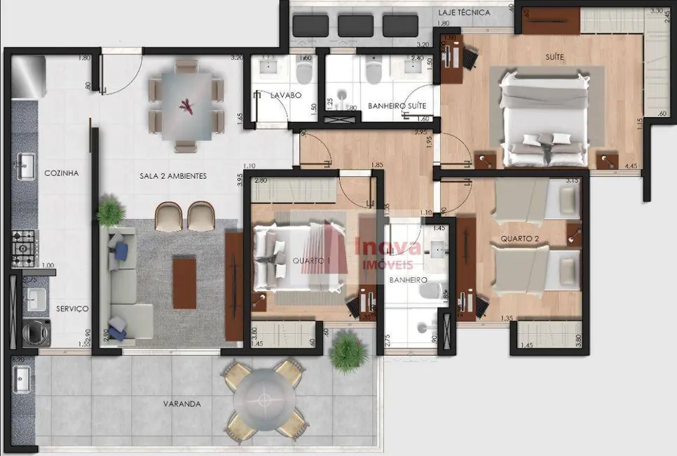 Apartamento com 3 quartos à venda, 138m2 em Ipiranga, Juiz De Fora - MG - imagem 3 Foto 3 de Apartamento com 3 quartos à venda, 138m2 em Ipiranga, Juiz De Fora - MG