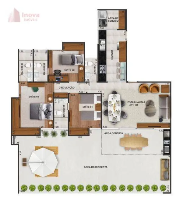 Foto 2 de Apartamento com 3 quartos à venda, 170m2 em São Mateus, Juiz De Fora - MG