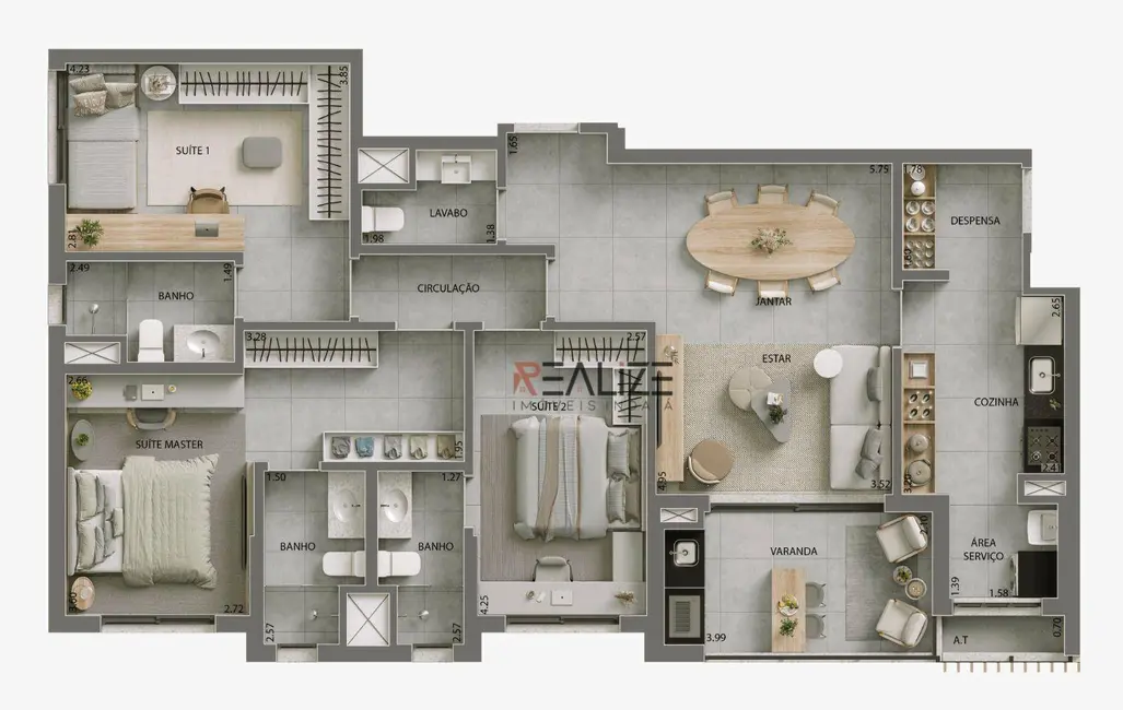 Foto 8 de Apartamento com 3 quartos à venda, 120m2 em Village Terras de Indaiá, Indaiatuba - SP