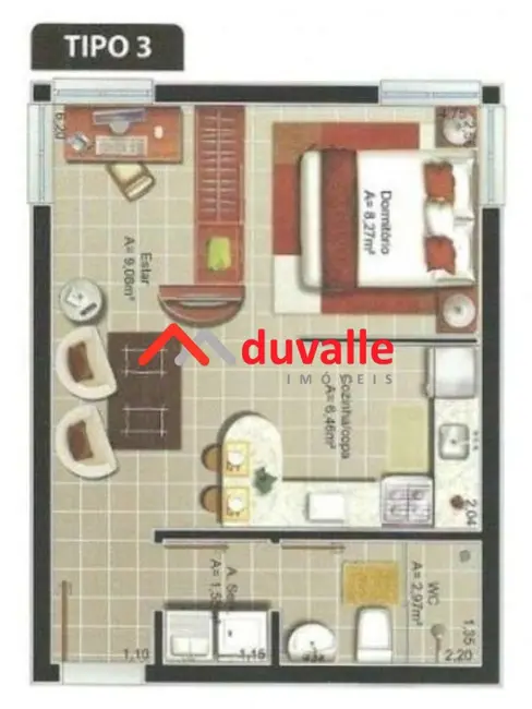 Foto 2 de Apartamento com 1 quarto à venda, 33m2 em Presidente Vargas, Caxias Do Sul - RS