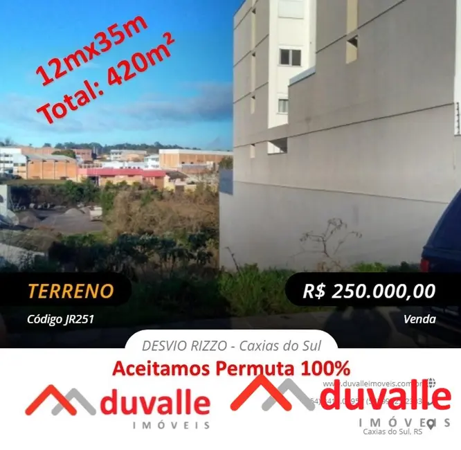 Foto 1 de Terreno / Lote à venda, 420m2 em Desvio Rizzo, Caxias Do Sul - RS