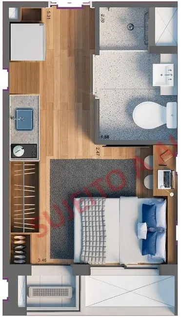 Foto 6 de Loft / Flat com 1 quarto à venda, 21m2 em Vila Clementino, São Paulo - SP