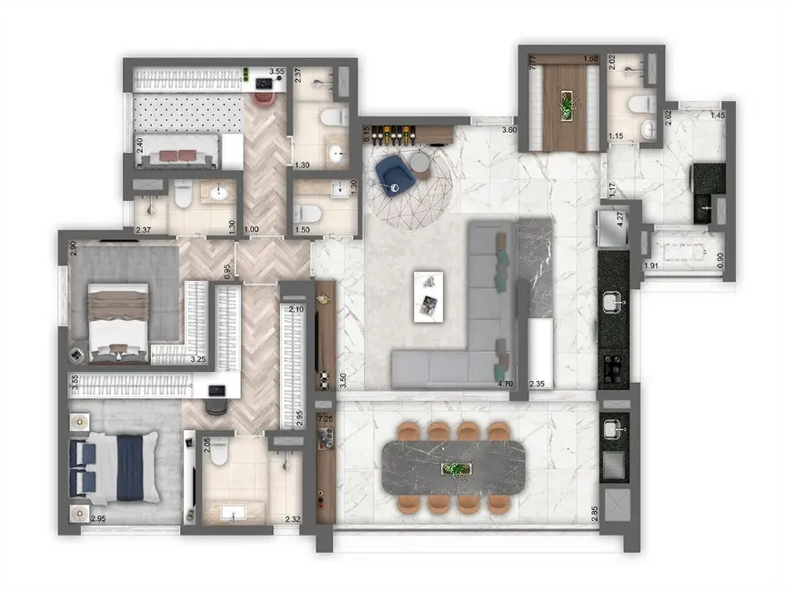 Apartamento com 3 quartos à venda, 145m2 em Nova Campinas, Campinas - SP - imagem 4 Foto 4 de Apartamento com 3 quartos à venda, 145m2 em Nova Campinas, Campinas - SP