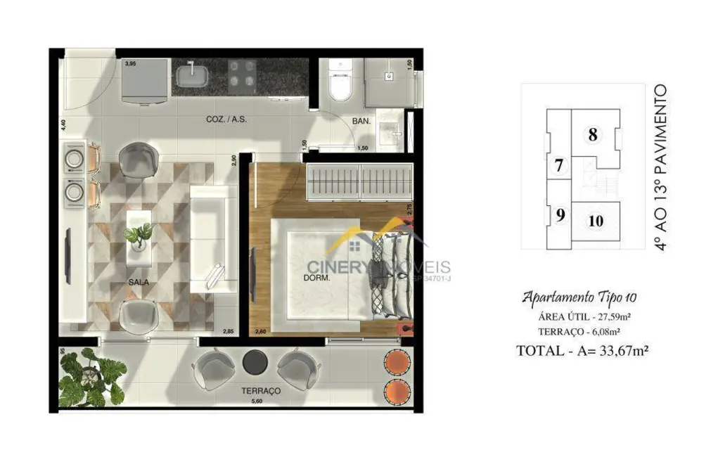 Apartamento com 1 quarto à venda, 35m2 em Penha de França, São Paulo - SP - imagem 8 Foto 8 de Apartamento com 1 quarto à venda, 35m2 em Penha de França, São Paulo - SP