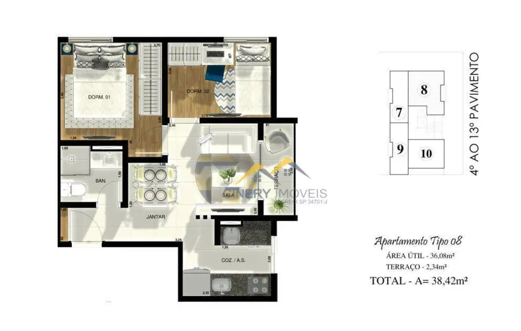 Apartamento com 1 quarto à venda, 35m2 em Penha de França, São Paulo - SP - imagem 7 Foto 7 de Apartamento com 1 quarto à venda, 35m2 em Penha de França, São Paulo - SP