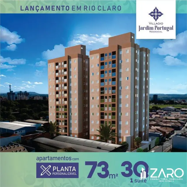 Foto 2 de Apartamento com 3 quartos à venda, 73m2 em Jardim Portugal, Rio Claro - SP
