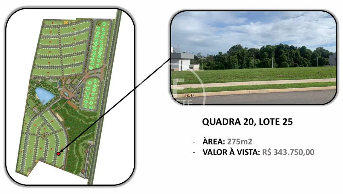 Foto 1 de Lote de Condomínio à venda, 275m2 em Trindade - GO