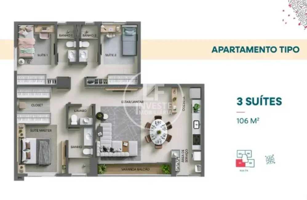 Apartamento com 3 quartos à venda, 106m2 em Setor Aeroporto, Goiania - GO - imagem 4 Foto 4 de Apartamento com 3 quartos à venda, 106m2 em Setor Aeroporto, Goiania - GO