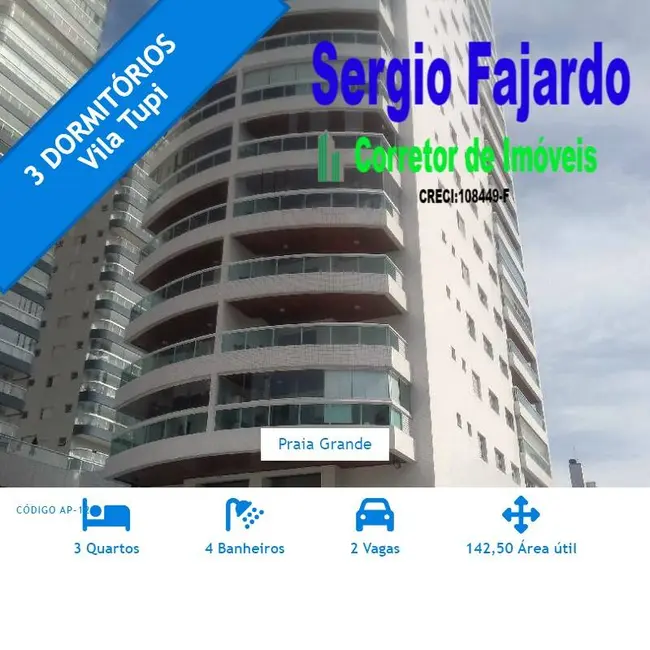 Foto 1 de Apartamento com 3 quartos à venda, 143m2 em Praia Grande - SP