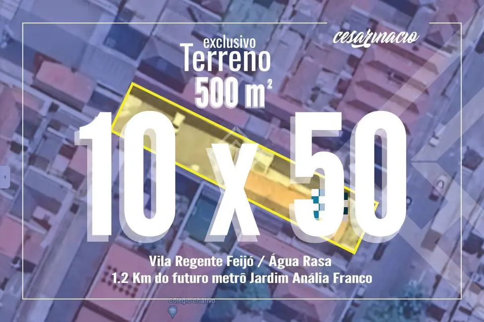 Foto 1 de Terreno / Lote com 2 quartos à venda, 500m2 em Vila Regente Feijó, São Paulo - SP