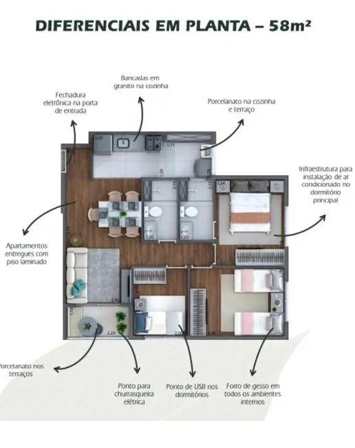 Foto 7 de Apartamento com 2 quartos à venda, 58m2 em Campininha, São Paulo - SP