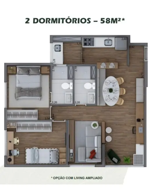 Foto 8 de Apartamento com 2 quartos à venda, 58m2 em Campininha, São Paulo - SP