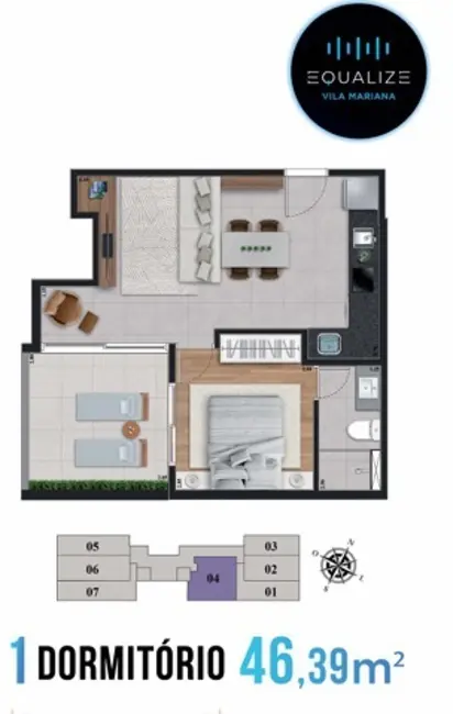 Apartamento com 1 quarto à venda, 37m2 em Vila Mariana, São Paulo - SP - imagem 2 Foto 2 de Apartamento com 1 quarto à venda, 37m2 em Vila Mariana, São Paulo - SP