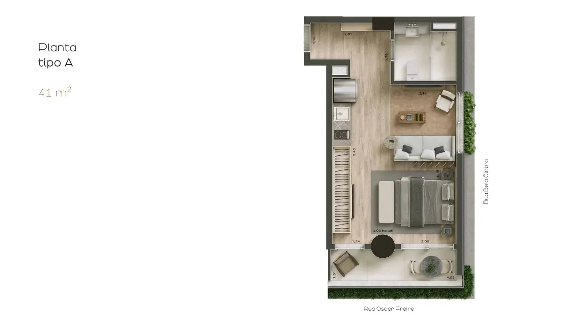 Apartamento à venda, 39m2 em Cerqueira César, São Paulo - SP - imagem 3 Foto 3 de Apartamento à venda, 39m2 em Cerqueira César, São Paulo - SP