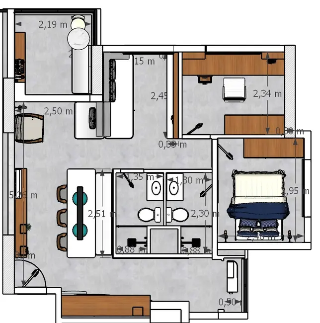 Foto 3 de Apartamento com 2 quartos para alugar, 62m2 em São Paulo - SP