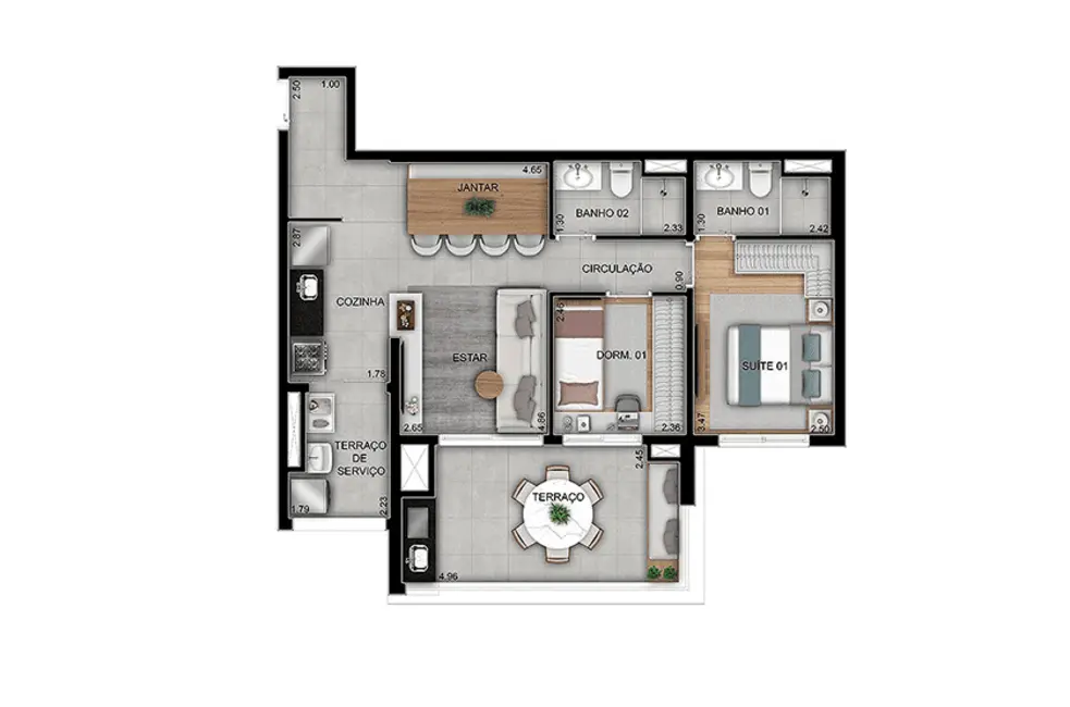 Foto 2 de Apartamento com 2 quartos à venda, 71m2 em Vila Guilhermina, São Paulo - SP