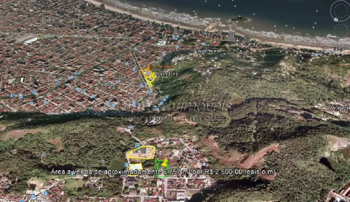 Foto 2 de Terreno / Lote à venda, 6757m2 em Morro Nova Cintra, Santos - SP