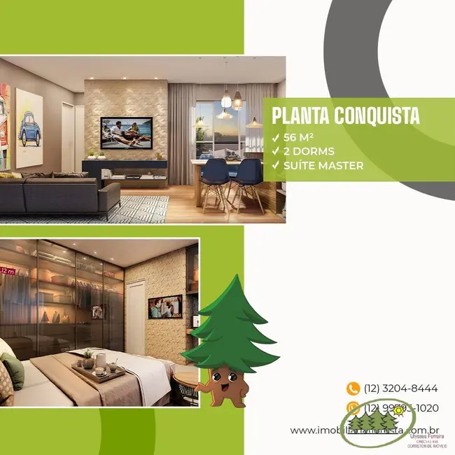 Foto 2 de Apartamento com 2 quartos à venda, 56m2 em Sao Jose Dos Campos - SP