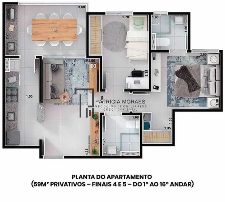 Foto 4 de Apartamento com 2 quartos à venda, 58m2 em Vila Espírito Santo, Sorocaba - SP