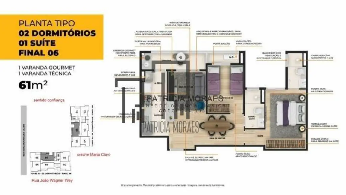 Apartamento com 2 quartos à venda, 61m2 em Jardim São Carlos, Sorocaba - SP - imagem 6 Foto 6 de Apartamento com 2 quartos à venda, 61m2 em Jardim São Carlos, Sorocaba - SP