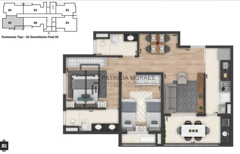 Apartamento com 2 quartos à venda, 54m2 em Vila Hortência, Sorocaba - SP - imagem 5 Foto 5 de Apartamento com 2 quartos à venda, 54m2 em Vila Hortência, Sorocaba - SP