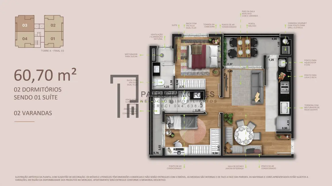 Apartamento com 3 quartos à venda, 66m2 em Além Ponte, Sorocaba - SP - imagem 7 Foto 7 de Apartamento com 3 quartos à venda, 66m2 em Além Ponte, Sorocaba - SP