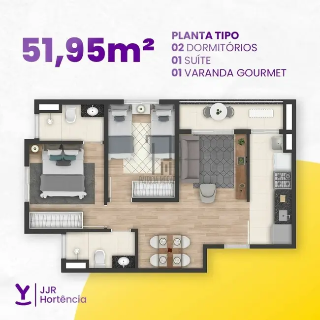 Foto 2 de Apartamento com 2 quartos à venda, 52m2 em Vila Hortência, Sorocaba - SP